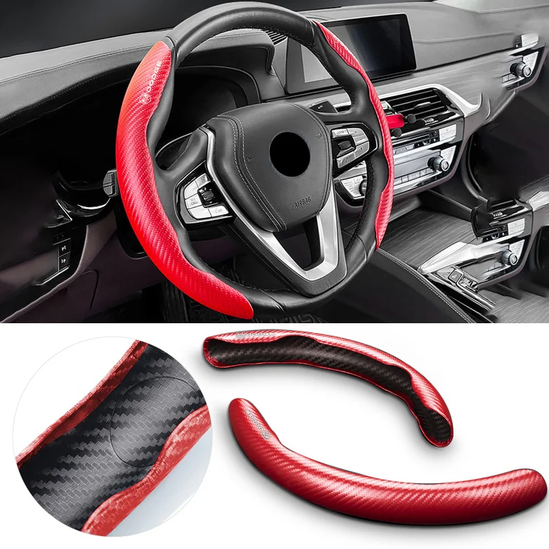 Carbon Fiber Car Steering Wheel Cover for Dodge Journey Charger Challenger Caliber Nitro Durango Avenger Dart Caravan Ram-1500