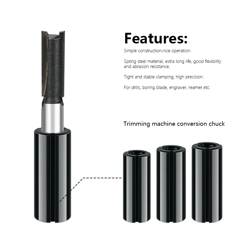 XCAN 1/9pcs Adapter Collet Shank CNC Router Tool Adapters Holder 8mm Change to 6mm/ 8-6.35/ 9.5-6.35/ 10-8/12-6 8 10/12.7-6 6.35