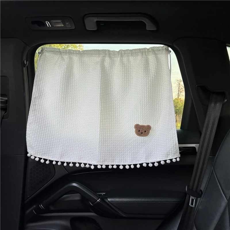 Universal Suction Cup Curtain Flower Car Window Sunshade Cover Cartoon Side Window Sunshade Uv Protection For Kid Baby Children