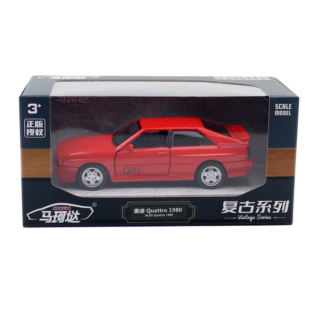 1:36 1980 Audi Quattro Alloy Car Models Toy Diecasts car Model Doors Opened Pull Back Sport Car for Adult Collection Gifts F594