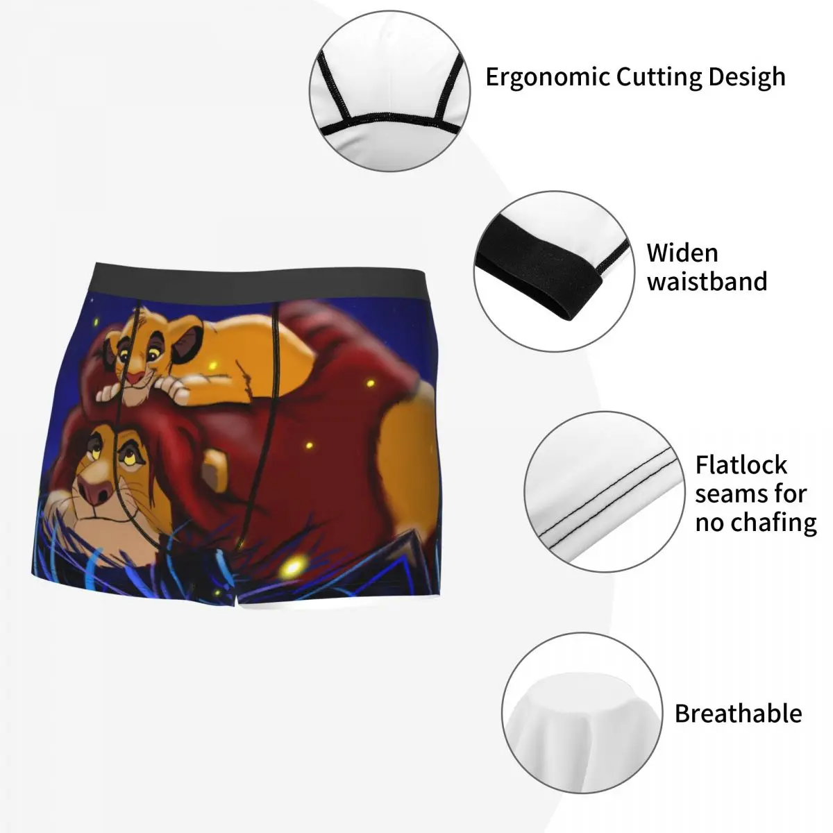 Custom Male The Lion King Simba dan Mufasa pakaian dalam Neon warna Hakuna Matata Film Boxer celana dalam celana dalam celana dalam celana dalam