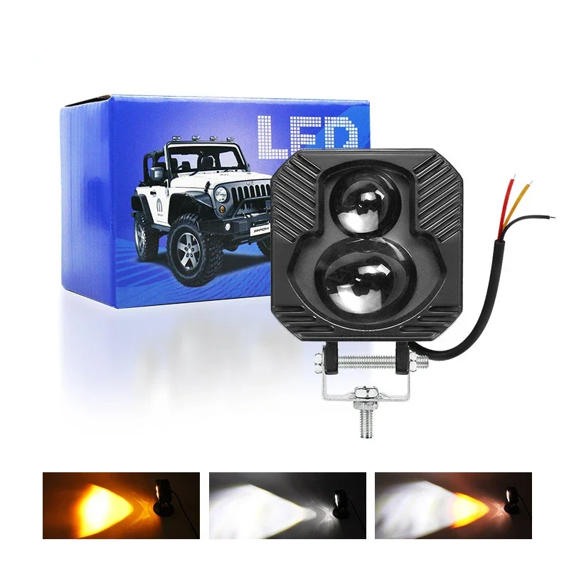 12-90V Automotive LED Spotlight Off Road Vehicle Spotlight High Power High and Low Beam Headlamps