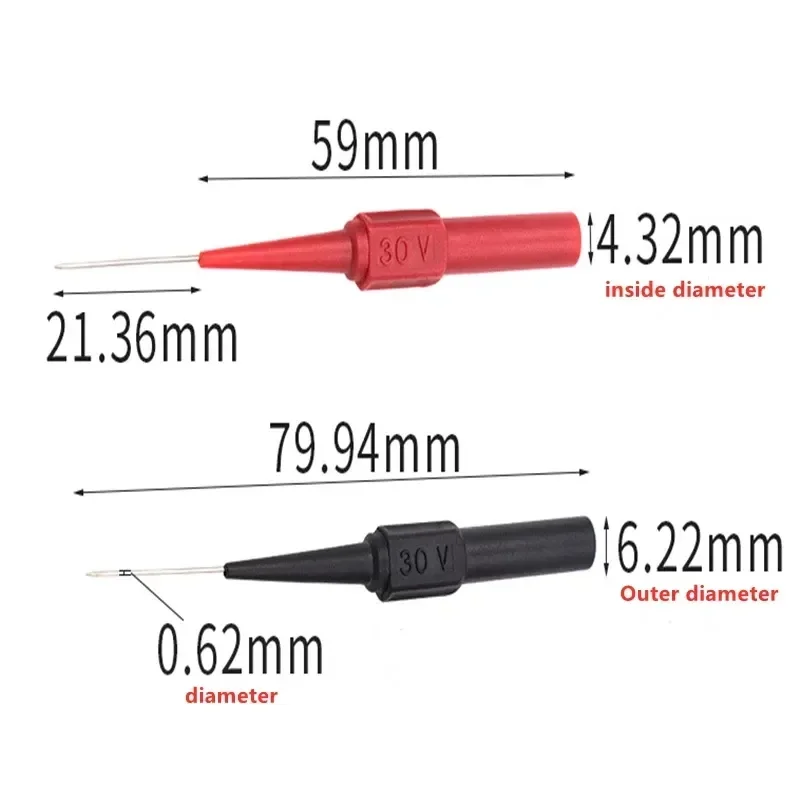 0.7mm 30V sondy samochodowe z końcówkami przewody pomiarowe z automatycznym multimetrem, przedłużające końcówkę igła do przekłuwania, sondy