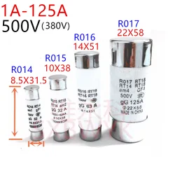 Ceramic fuse fuse RT18 R014 8.5X31.5 R015 10X38 R016 14X51 R017 22X58 1A 2 3 4 5 6 8 10A 16 20A 25 32A 40 50 63A 80A 100 125A