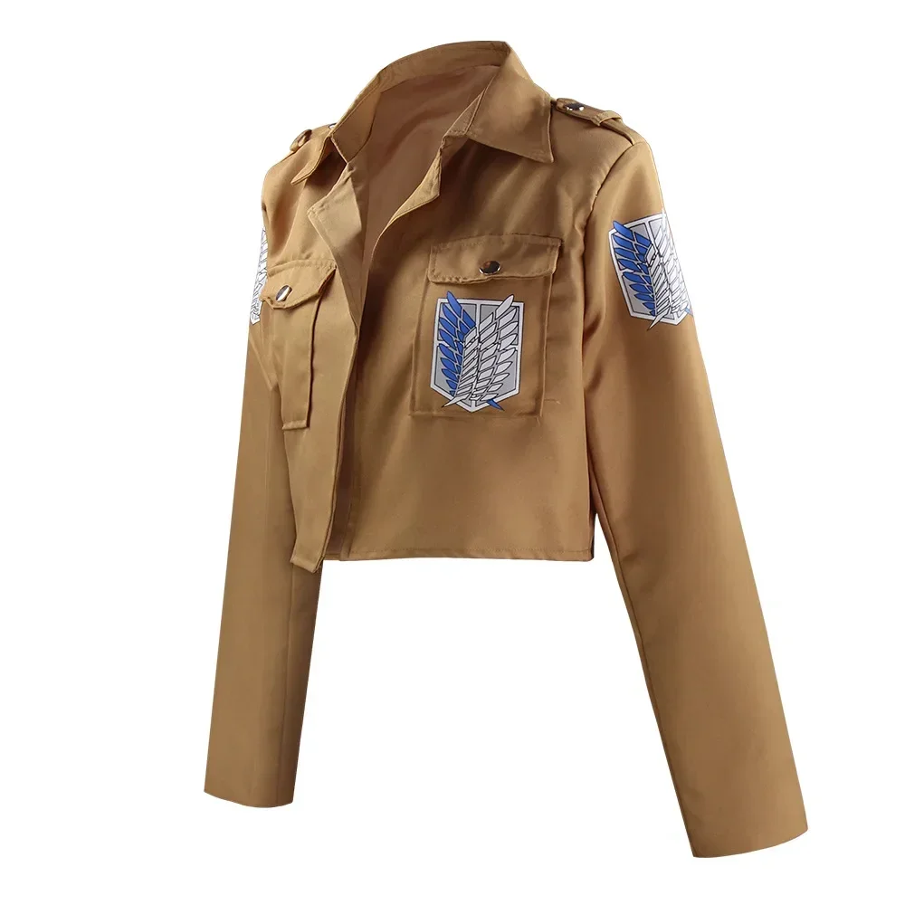 Anime Attack on Titan Scout Regiment Eren Jaeger Mikasa Ackerman Jacket Cosplay Costume Wings of Liberty Coat Halloween Costume