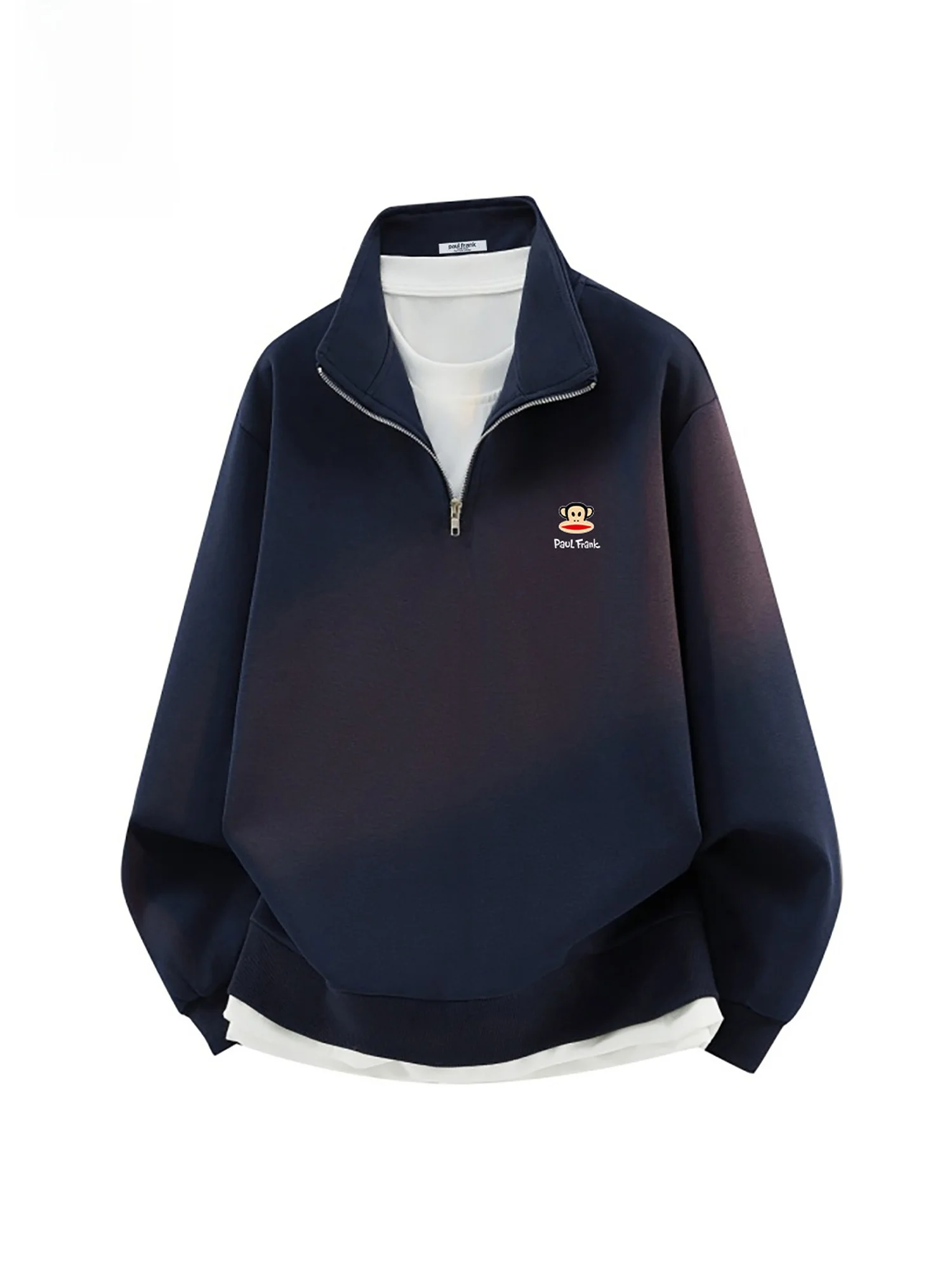 

Мужская толстовка Paul Frank с длинным рукавом на молнии, повседневная, комфортная, весенняя новинка, с принтом, воротником-стойкой, на молнии, в уличном стиле