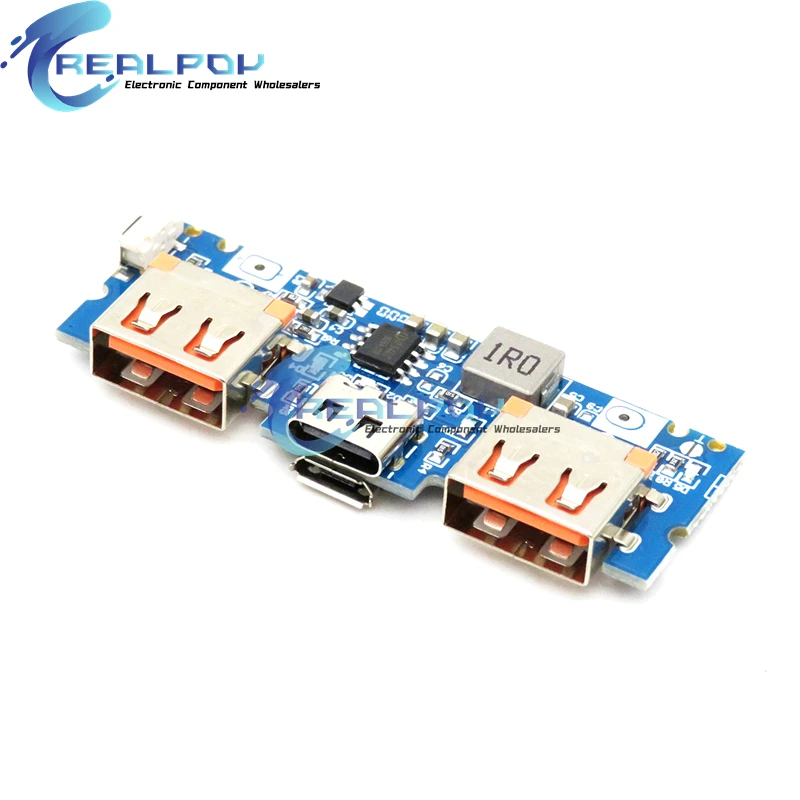 Lithium Battery Charger Board LED Dual USB 5V 2.4A Micro/Type-C USB Mobile Power Bank 18650 Charging Module