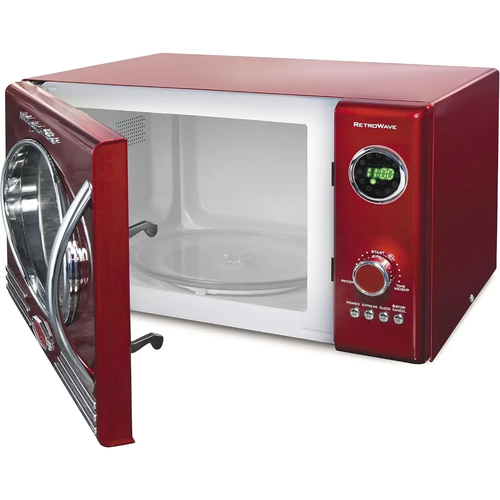 Horno microondas, 0,9 Cu. Pies 800 vatios con pantalla Digital LED, bloqueo infantil, Interior fácil de limpiar, multifunción