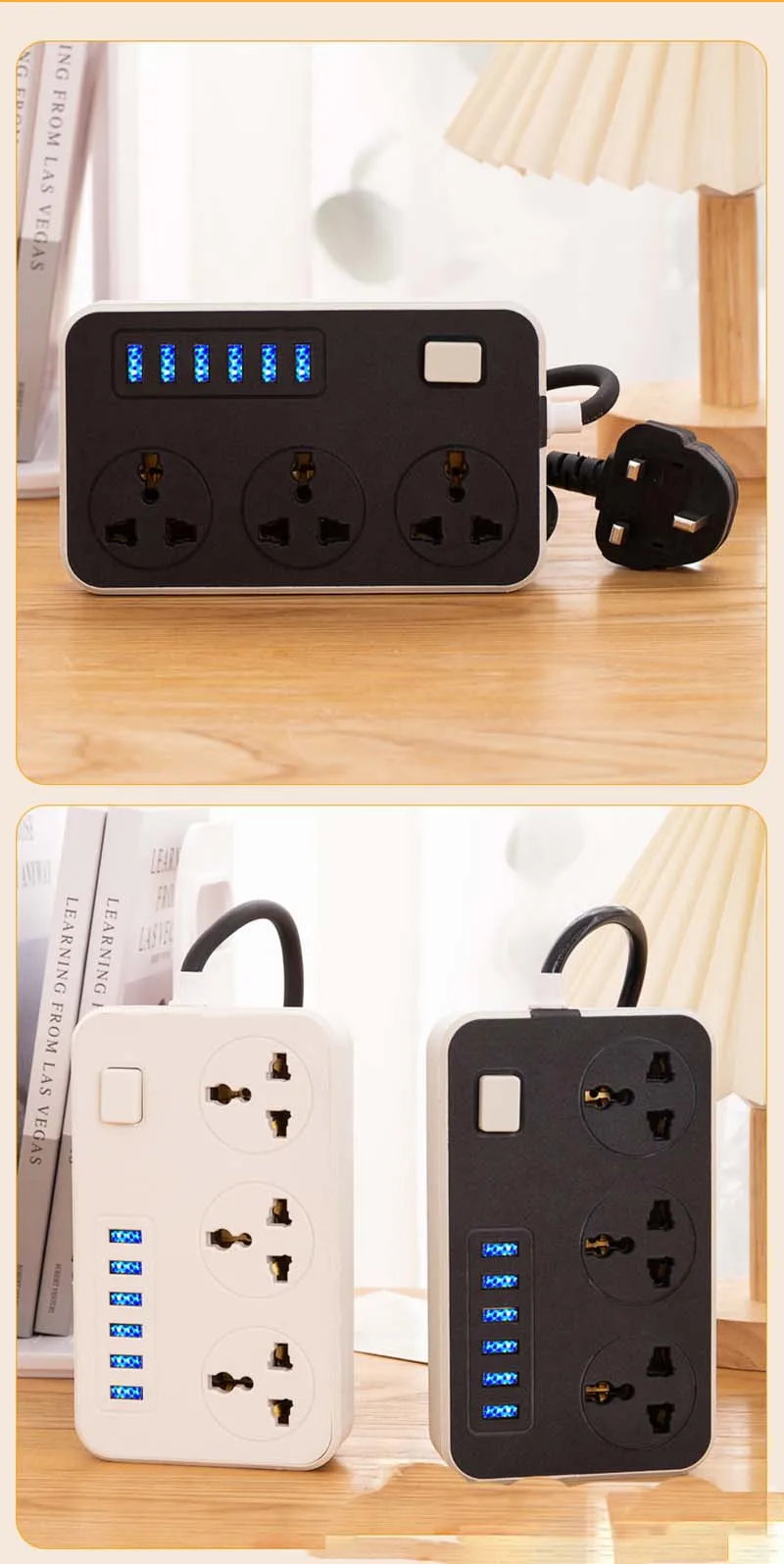 Socket With USB Household Multi-Function Tow Line British Standard Power Strip Panel Porous Switch With Line Power Strip