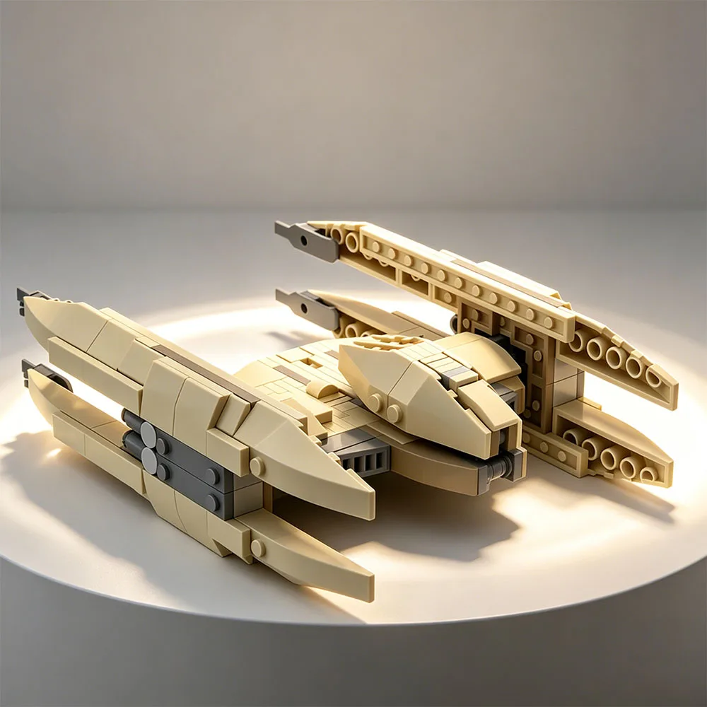 MOC Film Weltraum-Krieger Mecha Starfighter Vulture Droid Technischer Roboter Figuren Raumschiff Bausteine Festival Party Geschenke – Detail 4