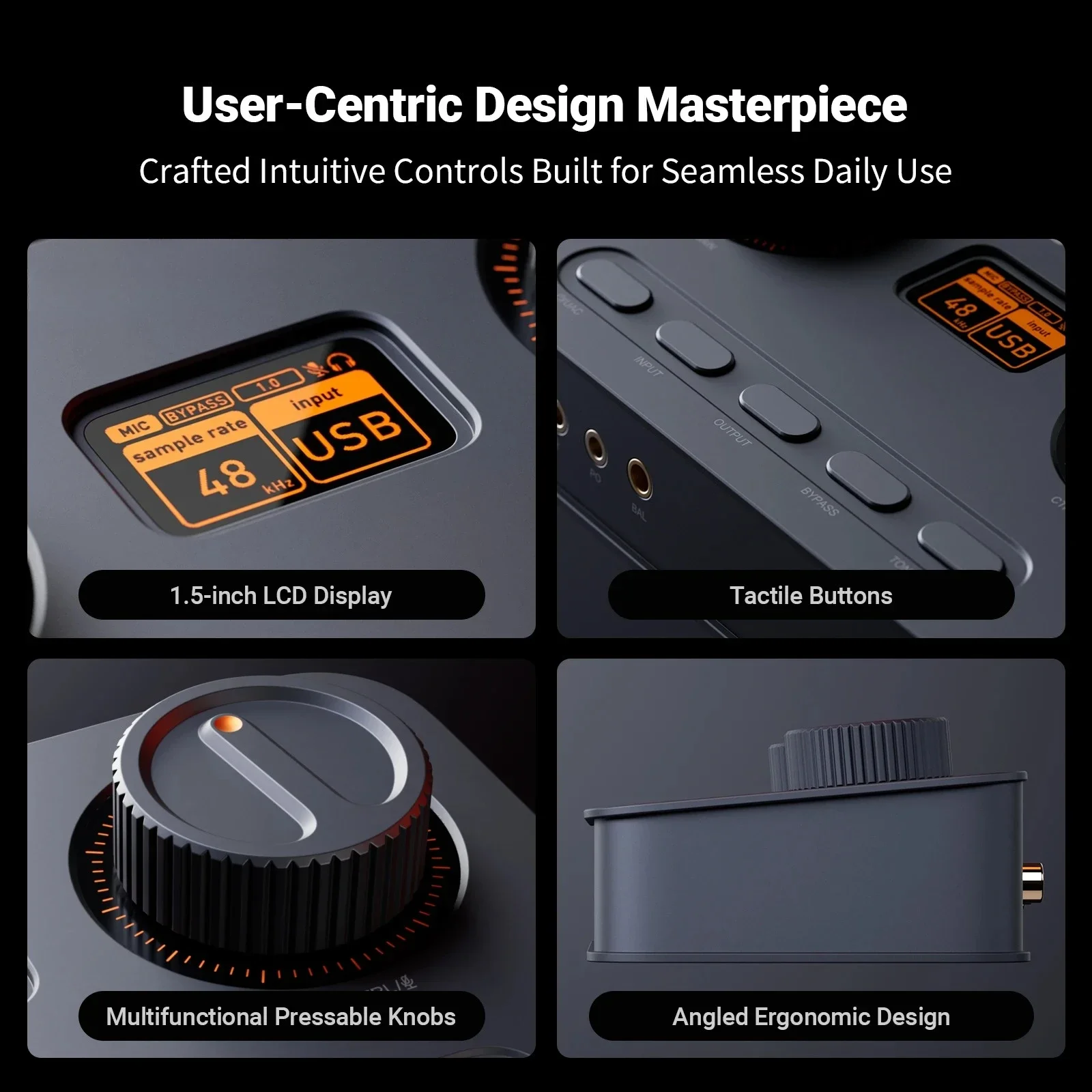 EAEY HiFi DAC & Headphone Amplifier, AKM4493ESQ DAC Chip, PCM 384kHz/32Bit & DSD256, Mic Input USB Audio DAC for Gaming