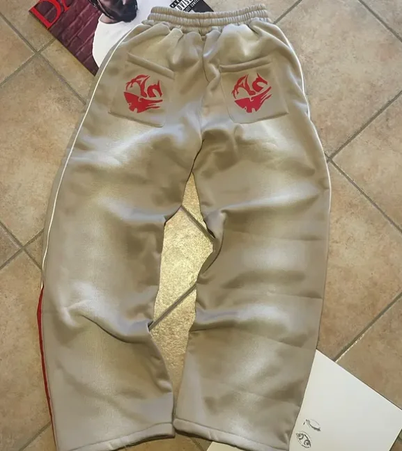 Pantaloni hip-hop da ballo di strada, colori contrastanti casual, pantaloni sportivi versatili con coulisse a gamba larga e gamba dritta da uomo e da donna