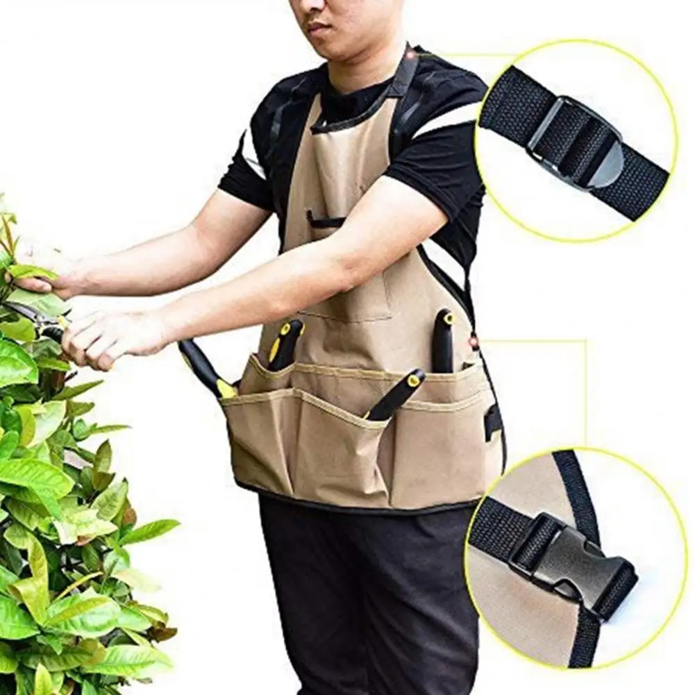 Carpenter Apron with Elastic Strap Phone Pocket Gardening Apron with Pockets Stain-resistant Gardening Apron with for Lumbering