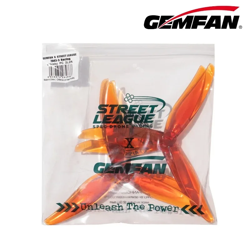 Gemfan 7043 X Street League 3-Blade Propeller7x4.3x3 لطائرات بدون طيار FPV Freestyle 7 بوصة طويلة المدى 2-Pairs Racing RC Quadcopter Props