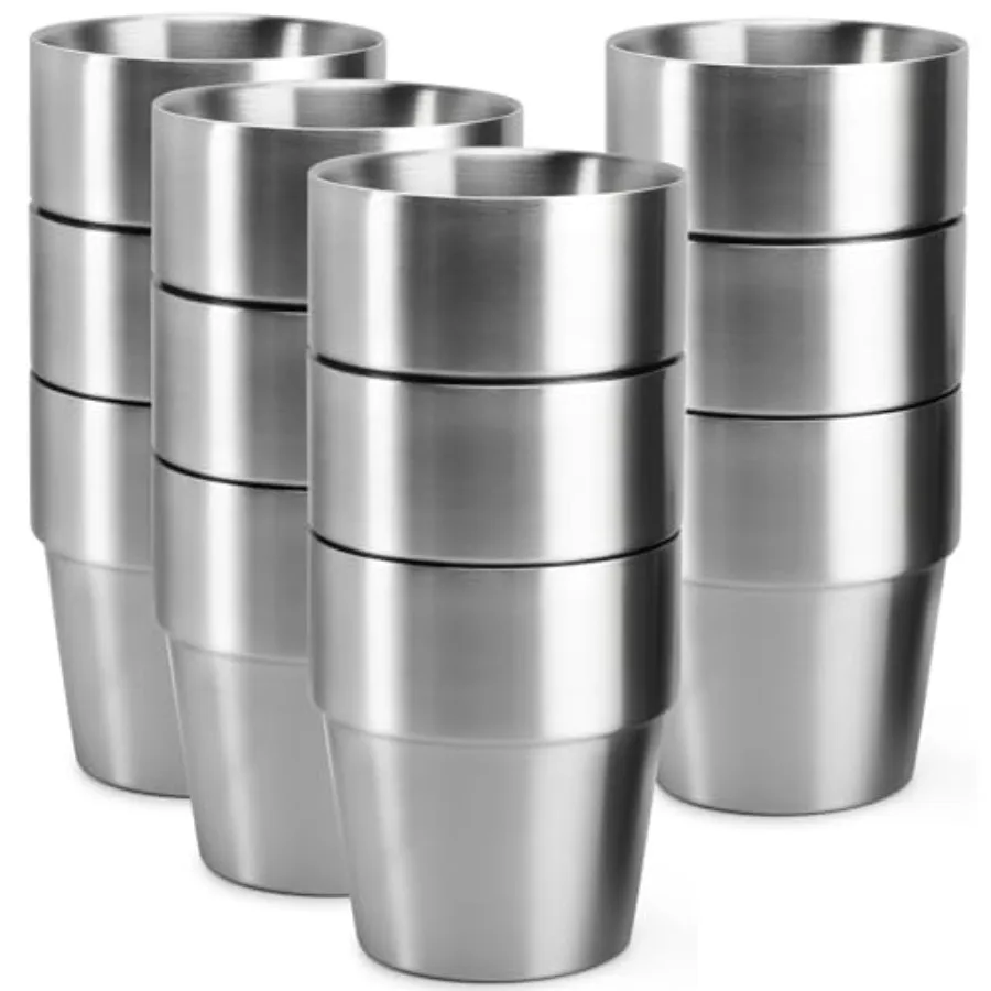 

SinleSteel Cups 0 oz 2 Pk Small Sable Insulated k SinleSteel Tumbler Cups for DrinkinDouble l Mel Pint Glasses Tin Cups for Hom