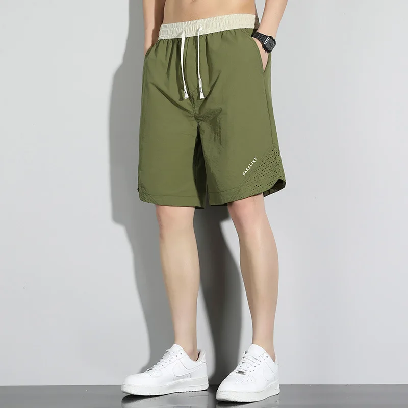 Ice Silk Men's Shorts Plus Size 8XL Quick Dry Sport Casual Thin Beach Pants Summer Versatile Lightweight Comfortable Beachwear