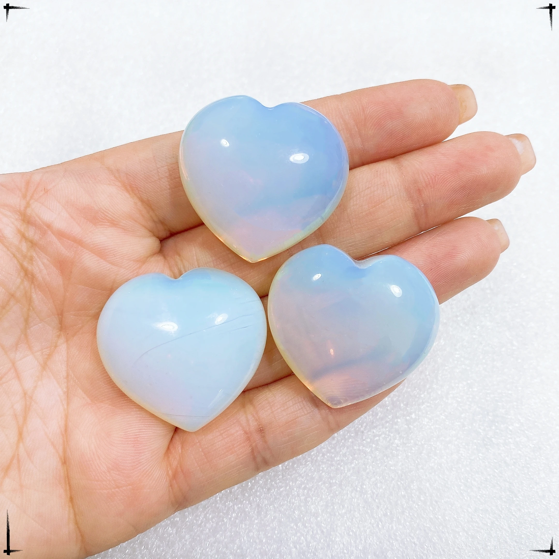 30MM Natural Crystal Heart Shape Statue Crystal Quartz Reiki Healing Love Ornament Carving Figurine Mineral Gem  Home Decor Gift
