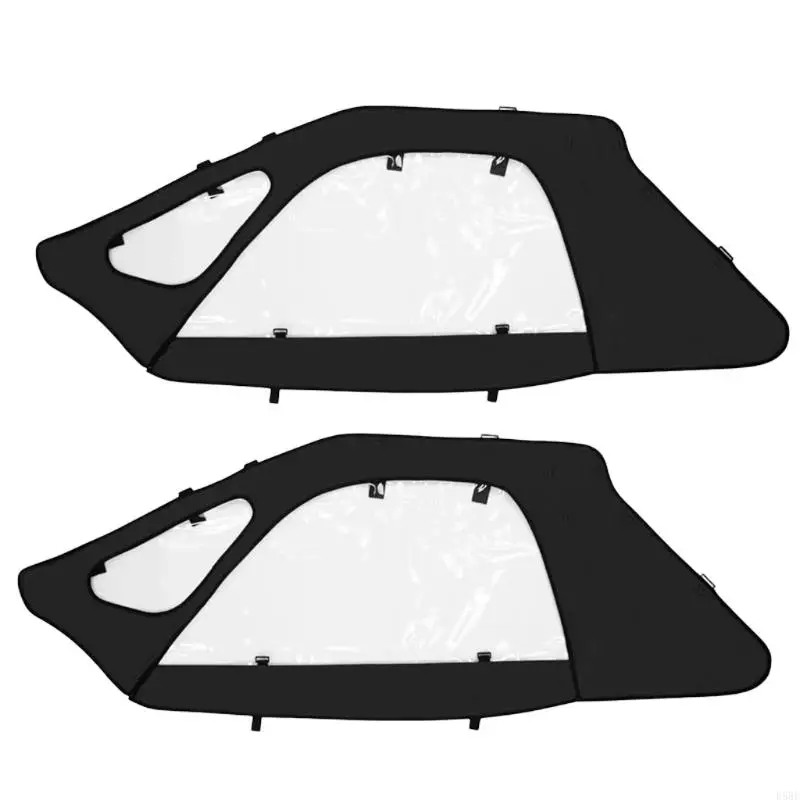 D5BE UTV Soft Cab Enclosures Pair with Transparent PVC Side Sections, Elastic Strap Fastening, Vehicle Specific for Wind
