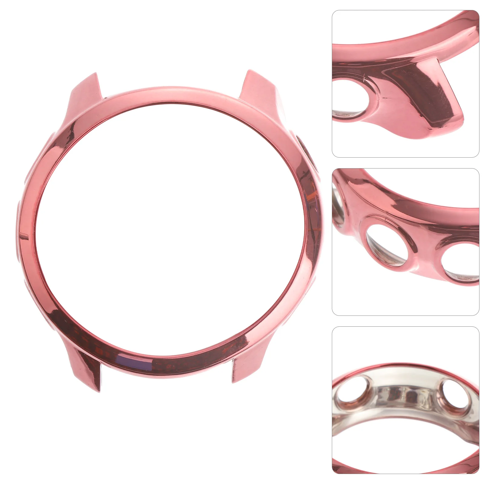 

Electroplated Watch Shell Watch Case Protective Watch Cover Frame Compatible for Garmin Forerunner 245 Music Smartwatch (Pink)