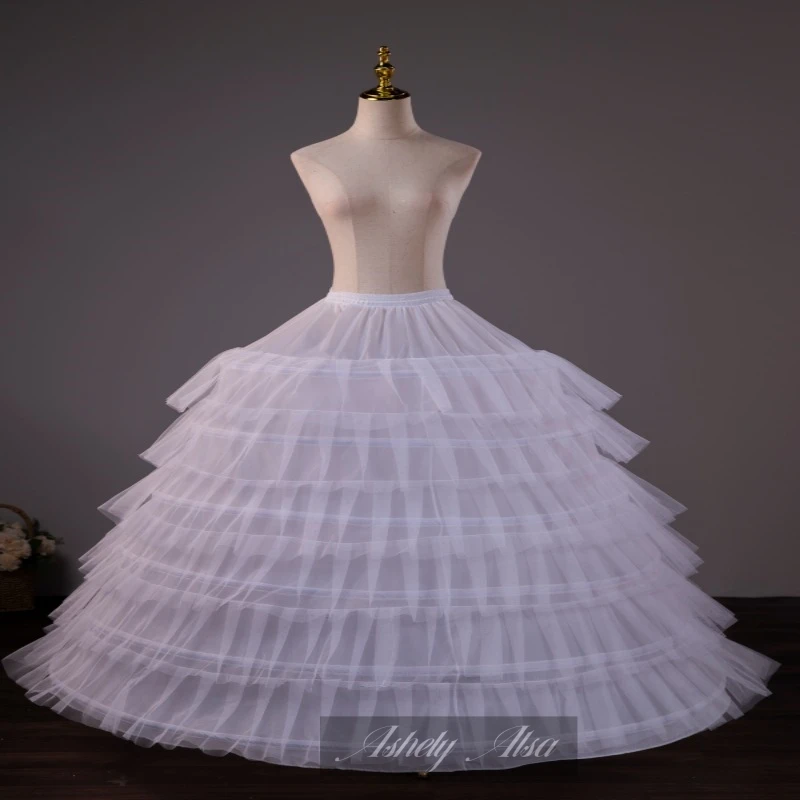 Ashely Alsa Stock Long 1.15m X Diameter 1.35m Wedding Dress Petticoat Big Ball Quinceanera Dress Skirts Crinolina Para Vestido