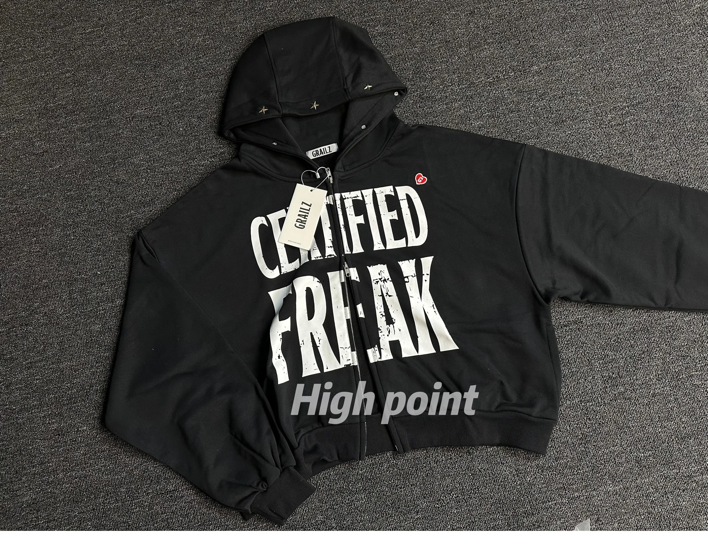 

Grailz LEARL 24FW Zico Brim Star Crack Love Zip Hoodie Jacket