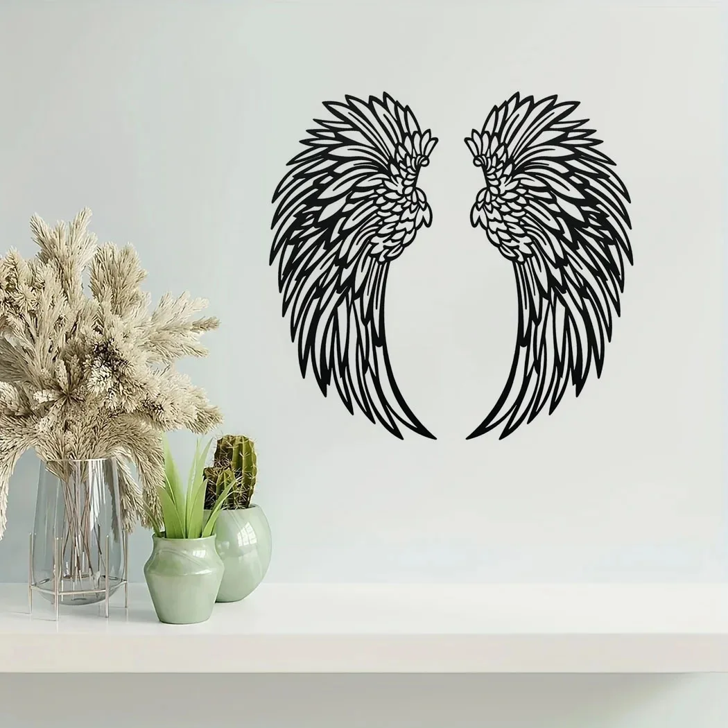 

Crafts 1 pair Angel Wings Decorative Ornaments - Metal Feather Wings for Wall Decor, Party Photography Backgrounds