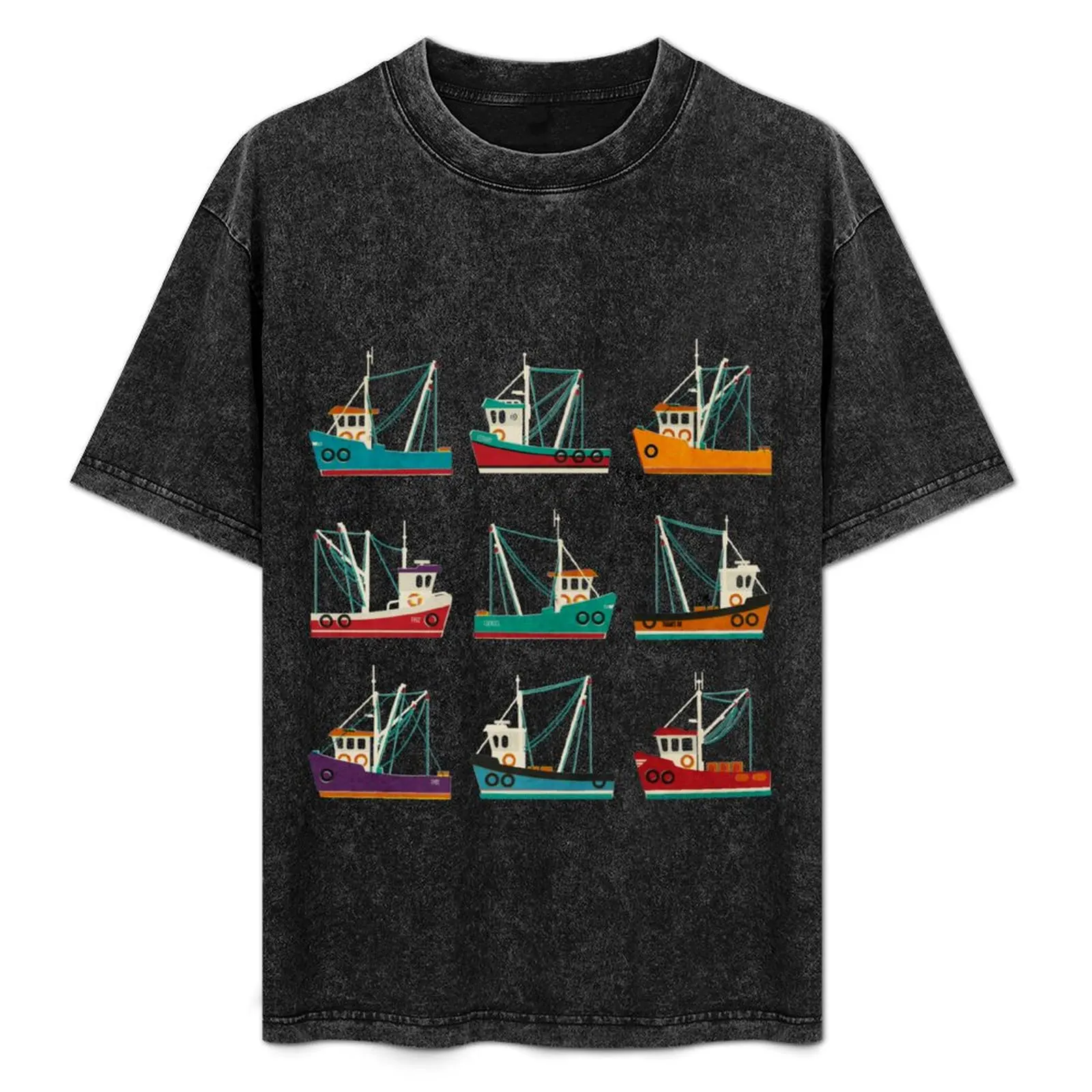 Fishing Trawlers T-Shirt anime clothes street wear oversized boys animal print plain black t shirts men