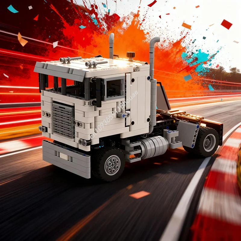 

998 шт. MOC Freightliner FLB белая техническая модель строительные блоки сборка креативные рождественские подарки идея игрушка кирпич дети день рождения