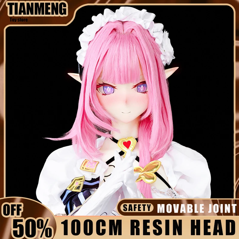 

RENHEYUOU BJD кукла мини-кукла розовая смола голова резьба коллекция модель один в один мягкий материал регулируемый шарнир комната в помещении