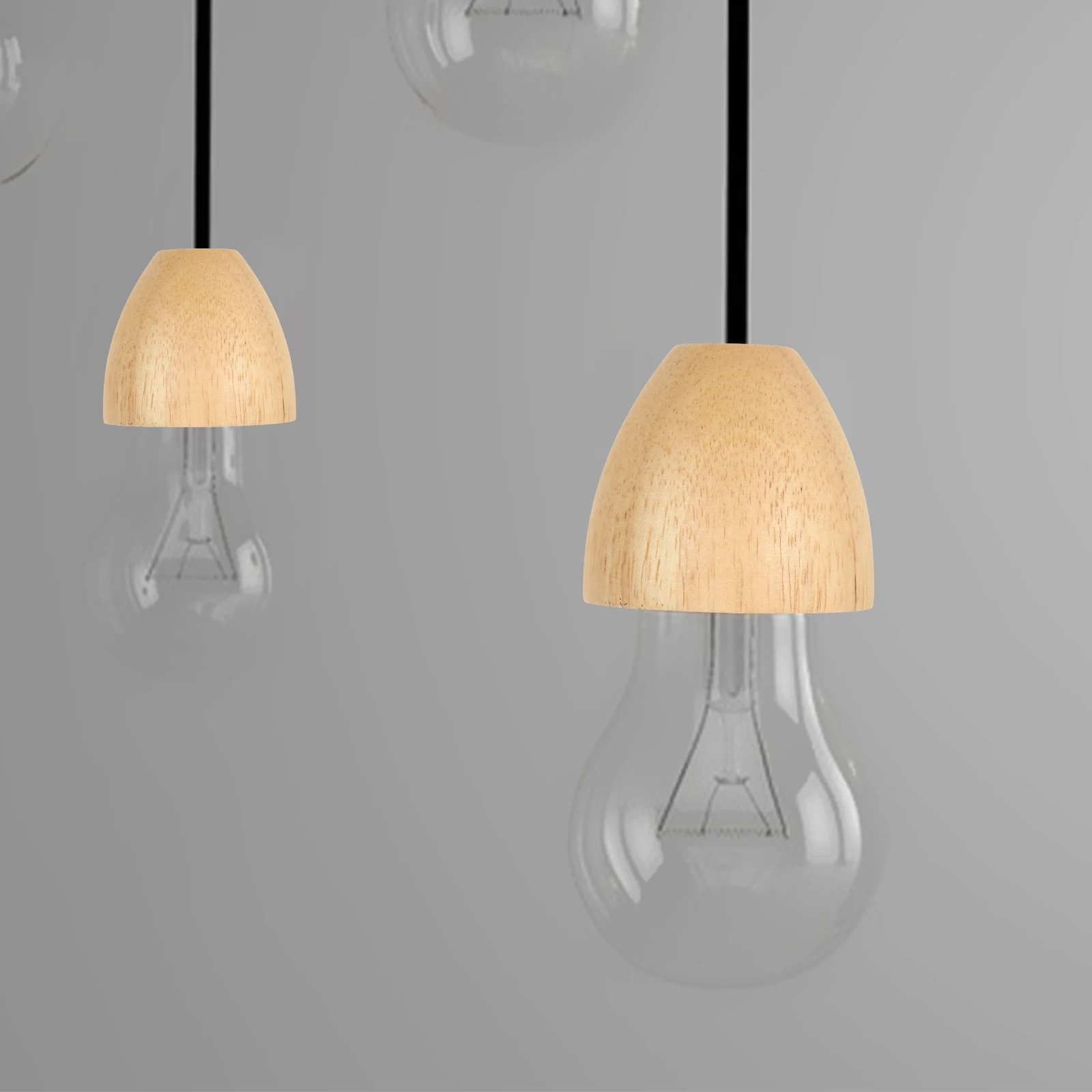 

Solid Wood E27 Ceiling Light Fixture Decorative Lamp Finial Holder DIY Light Stand Wall Lampshade Finial Rubber Wood
