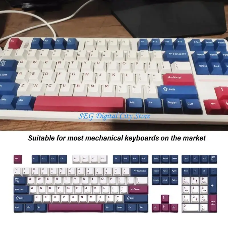 

U75B Mech Soldier 136 Keycap Original Height Double Shot Color Molded PBT Keycap for Professional Typists and Gamers