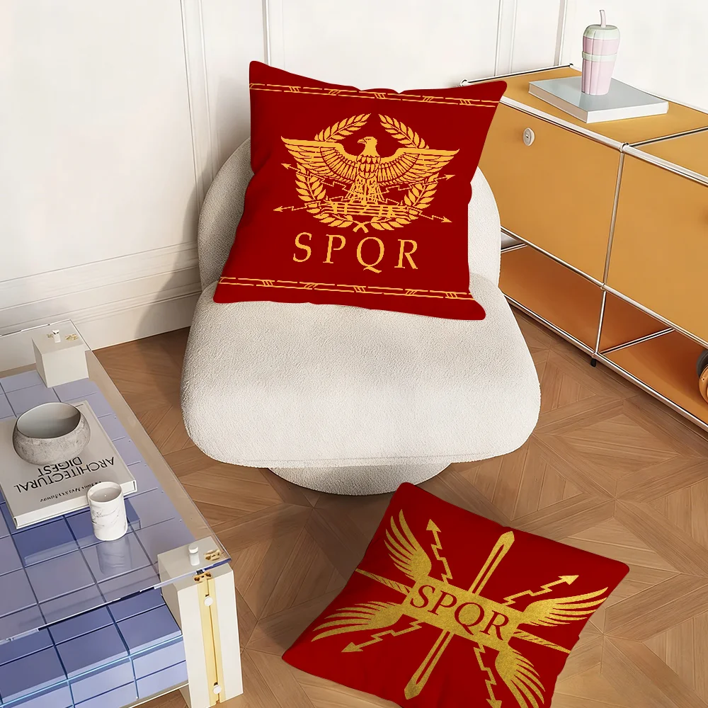 Gold Imperial Eagle Rome SPQR Pillow Case Sofa Living Room Bedroom Headboard Backrest Square Cushion Nap Time