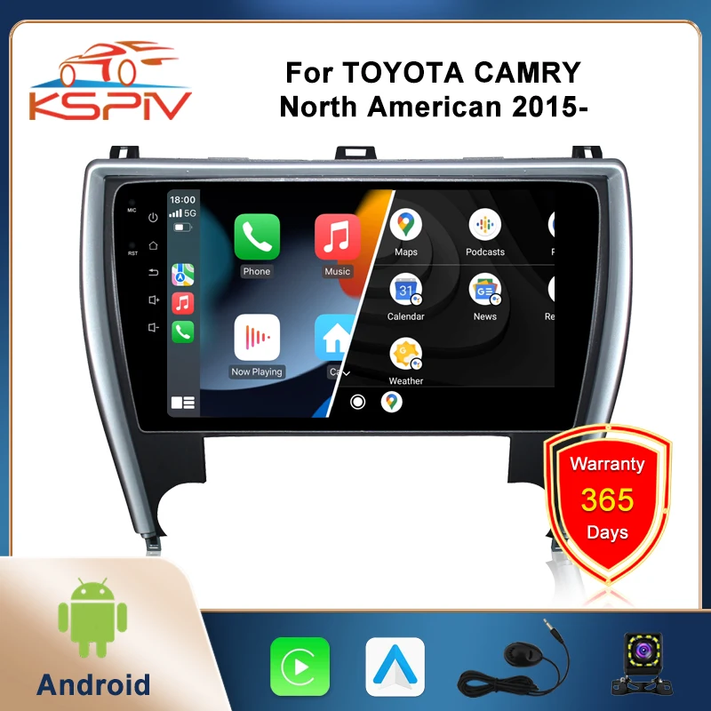 

KSPIV Android Car Radio for Toyota Camry North American 2015- Multimedia Player GPS Navigation WiFi Bluetooth CarPlay Head Unit