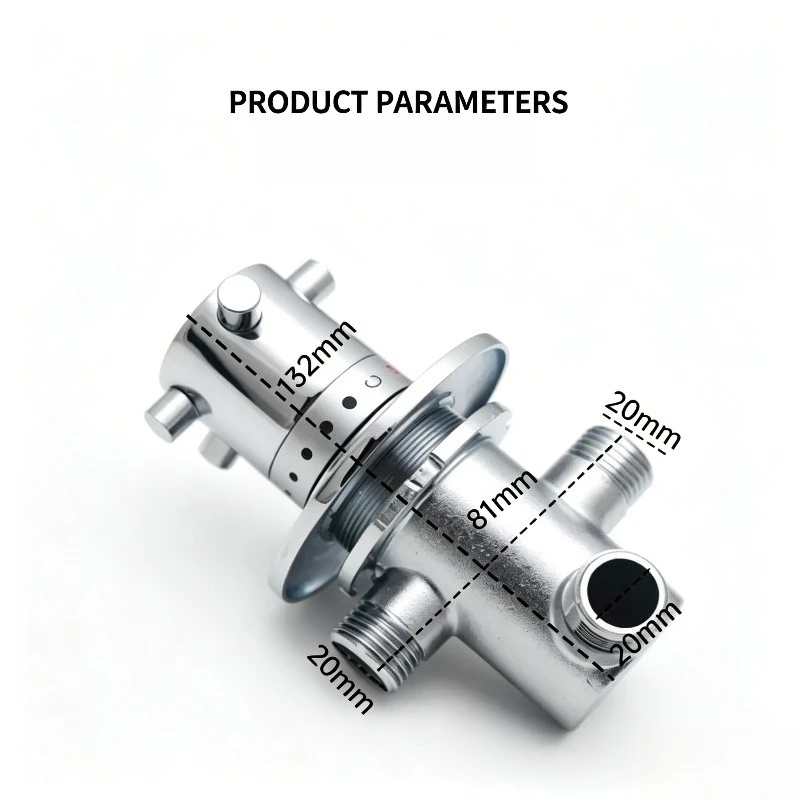 Thermostatic Mixing Valve Wall Mounted Shower Tap Automatic Temperature Control Fitting For Bathtub Shower Panel Bathroom view 3