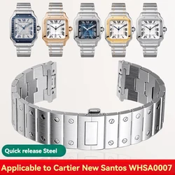 21mm Quick Release Watch Chian Men for Cartier Santos WSSA0010 0009 Solid Stainles Steel Strap WHSA0007 Wristband Bracelet
