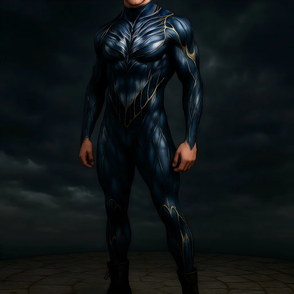 

Steampunk Cyber Mechanical Armour Jumpsuit Cosplay Bodysuit Costume Halloween Party Shows Men Front Zipper Zentai Suit