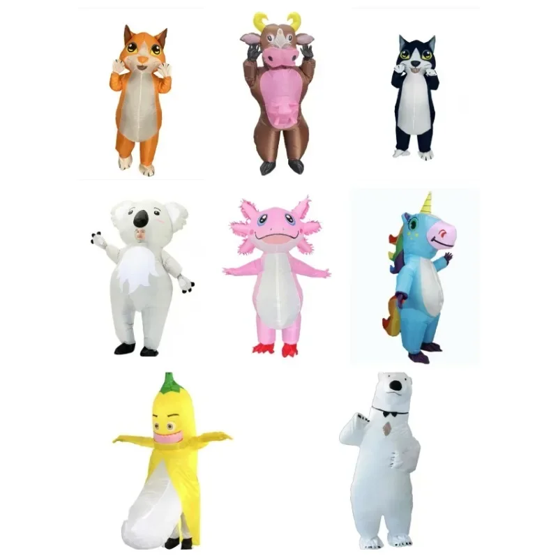 

Funny Inflatable Cosplay Costume Banana Polar Bear Unicorn Cow Koala Full-Body Jumpsuits for Stage Show Halloween Carnival Party