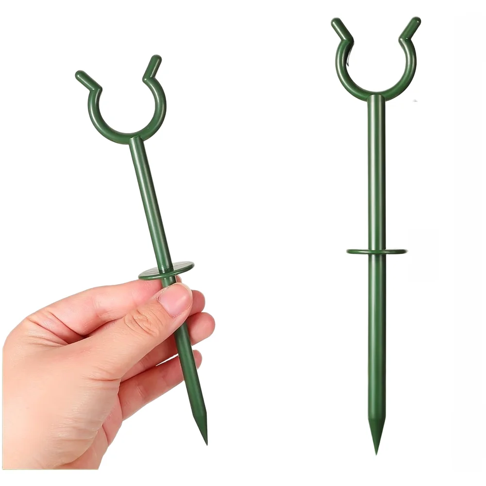 Plastic Garden Hose Holder Bracket Guide Stakes for Outdoor Courtyard Balcony Landscaping 7.5 Inches Green 16 Pack