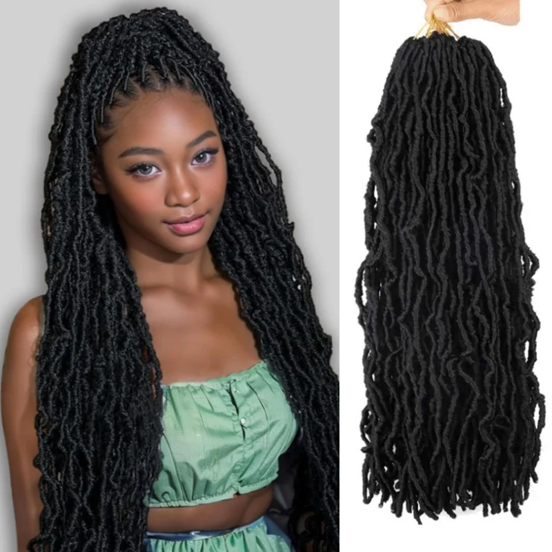 

18-дюймовые синтетические мягкие локоны для вязания крючком, 7 упаковок, искусственные локоны, вязанные крючком волосы, предварительно закрученные в петлю, локоны богини, вязанные крючком косы для волос