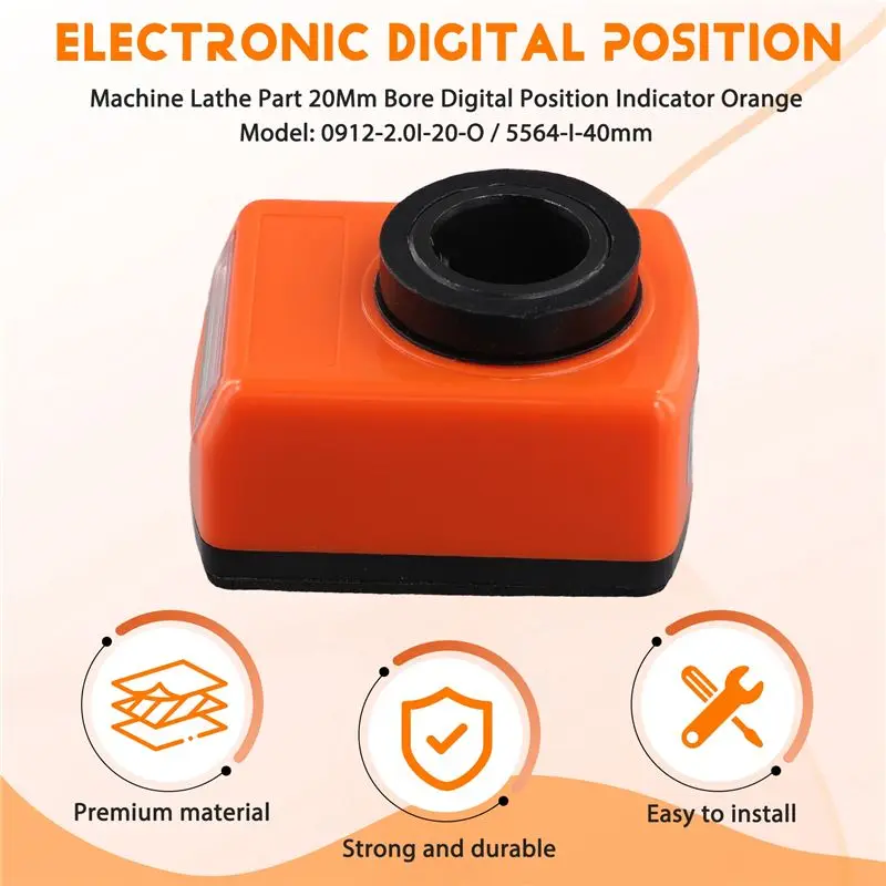 ABLL-Machine Lathe Part 20Mm Bore Digital Position Indicator Orange