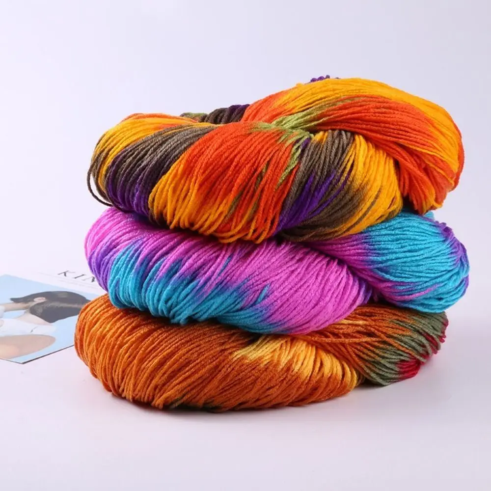 Warm Acrylic Wool Yarn Segment Dyed Mixed Color Knitting Crochet Thread Hand-woven Scarf
