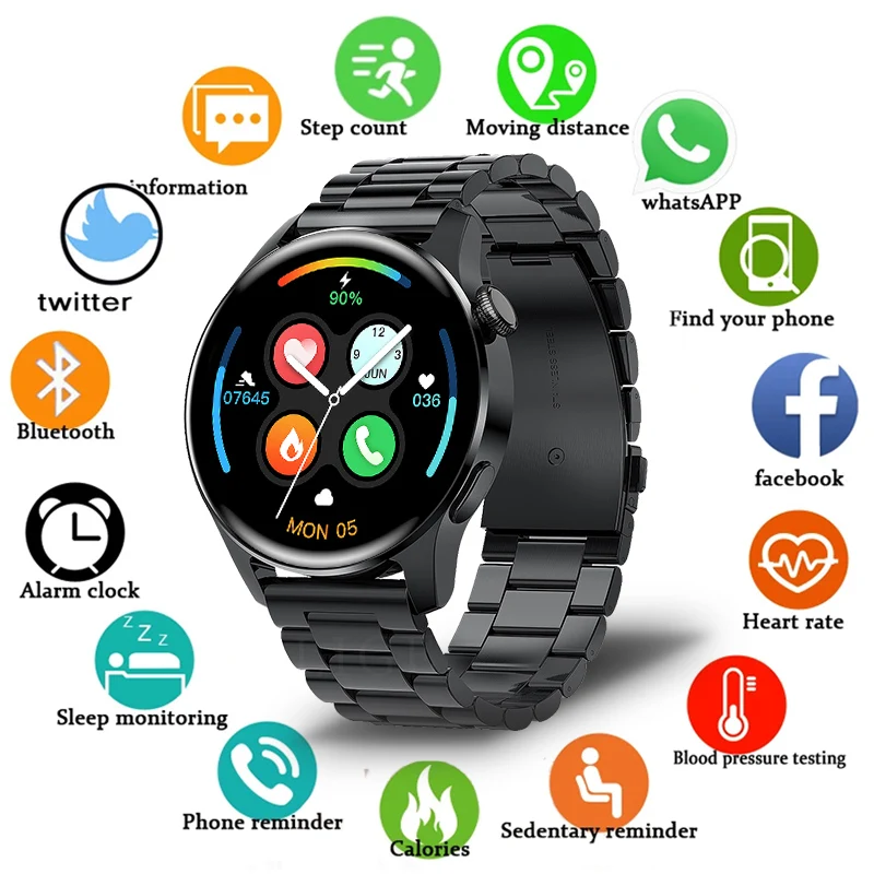 

LIGE New Smart Watch Men IP67 Waterproof Bluetooth Calling Blood Pressure Oxygen Heart Rate Monitor Weather Sports Smartwatch