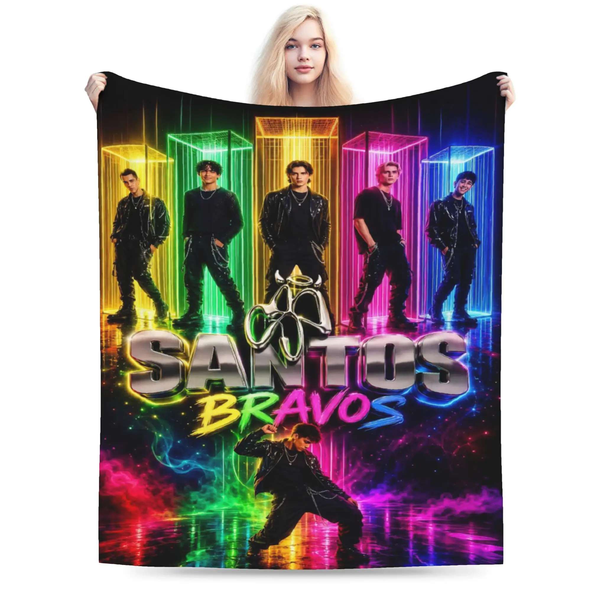 Santos Bravos boy group Merch Blanket Ultra Soft  Throw Blankets for Sofa 50x60 Inches Multiple Sizes Bedding Throws