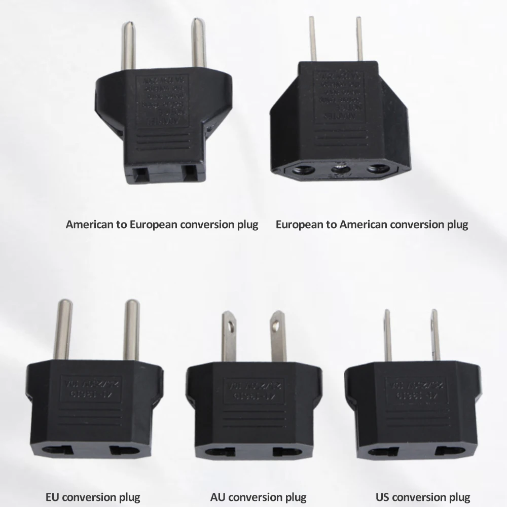 Adaptador de enchufe de alimentación de EE. UU. A Europa, convertidor de enchufe de viaje portátil, adaptador de enchufe eléctrico de China a UE