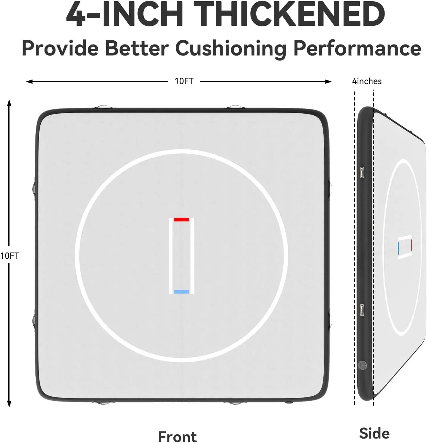 

10x10ft PVC Wrestling Mat, Jiu Jitsu BJJ Martial Arts Training Pad, Thick Inflatable Grappling Mat for Gym and Studio Use