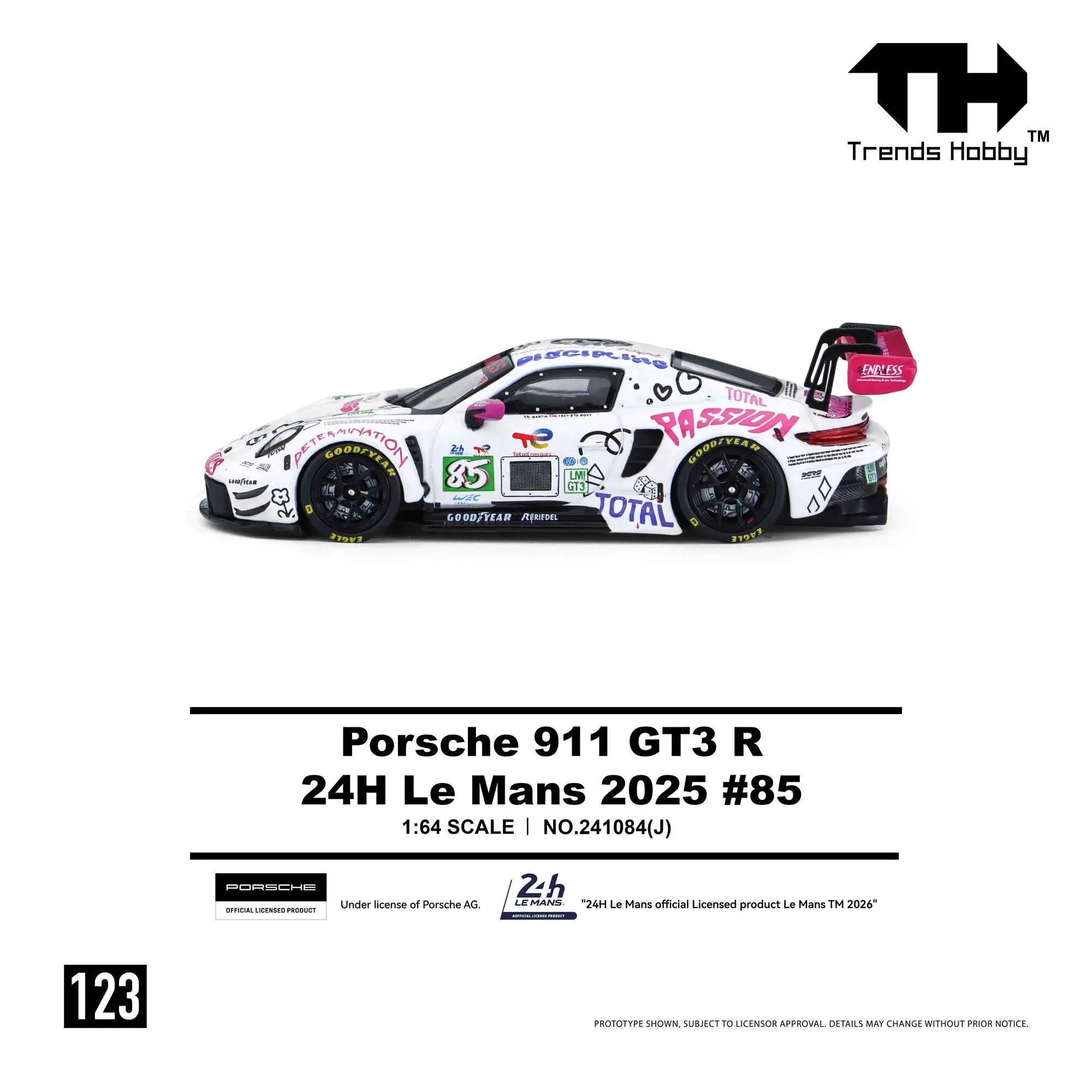 TH-Trends Hobby 1/64 Porsche 911 GT3 R EMA Motorsport- 2024 LeMans 24H LMGT3 Sieger # 91 Abnehmbarer Bezug Auto-Modell aus Zinkdruckguss – Detail 3