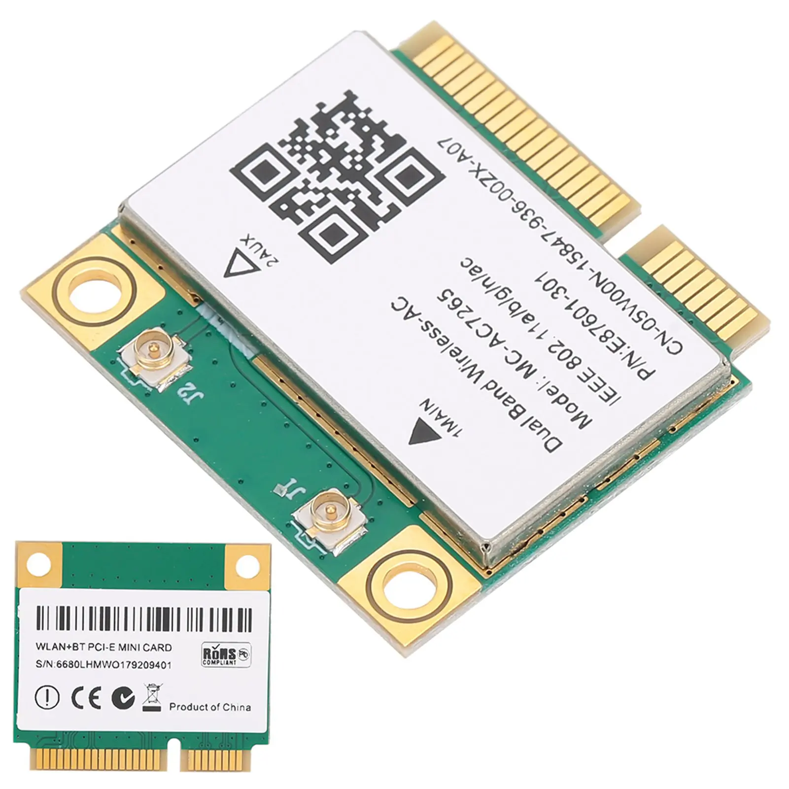 Gigabit Network Card Network Card Mini PCI‑E Gigabit Double Band for Bluetooth 4.2 Wireless Wifi MC‑AC7265 Mini Network Card