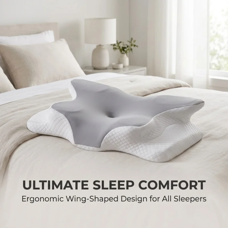Soft Memory Foam Pillow Butterfly Ergonomic Cervical Neck Relax Slow Rebound Pillows Side Back Sleeping Home Hotel Comfortable
