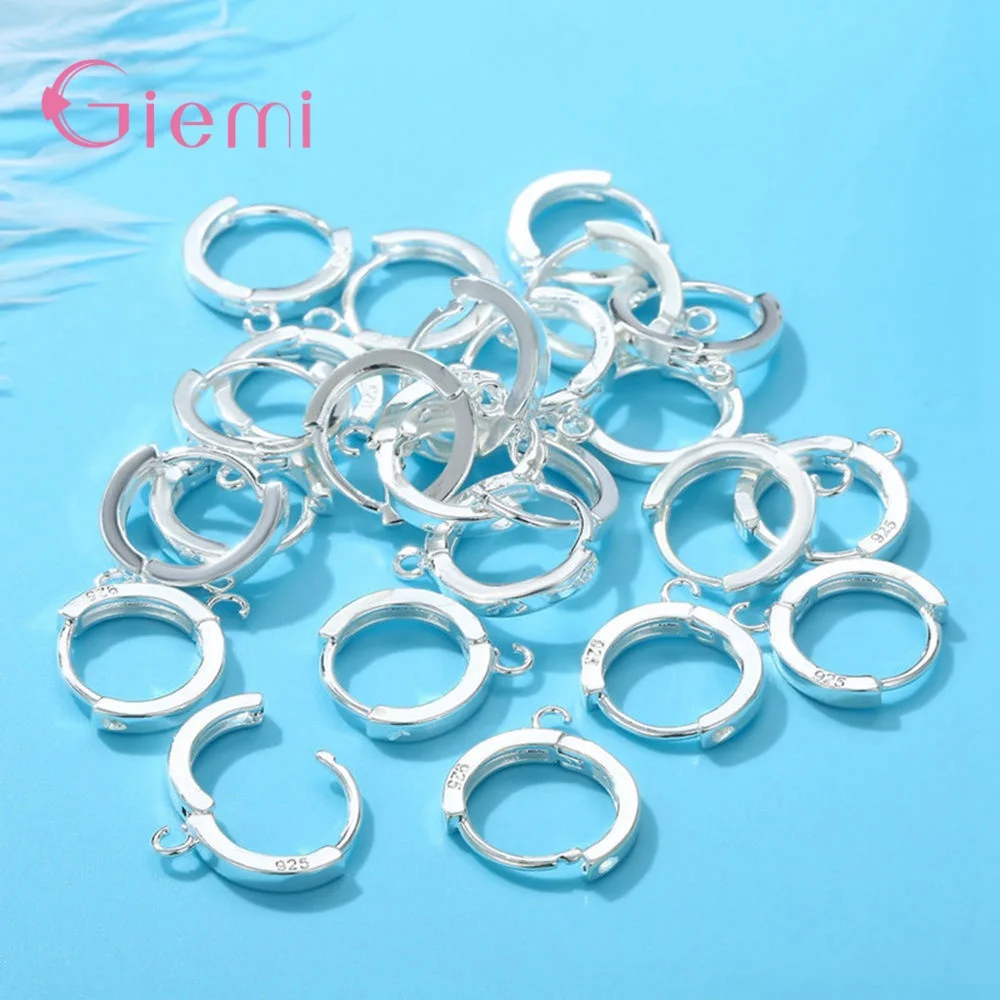 1 Pair 925 Sterling Silver Earrings Accessories Fashion Simple DIY Making For Women Hoop Earings Jewelry Findings