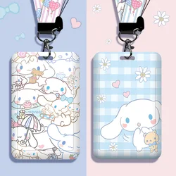 Cute Cinnamoroll ID Badge Card Holder Lanyard Kids Credit Card Case Neck Strap Door Card Holder Credentials Gift
